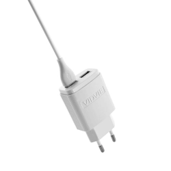 Ładowarka sieciowa 2XUSB 2.4A + kabel micro VIDVIE PLE245 biała
